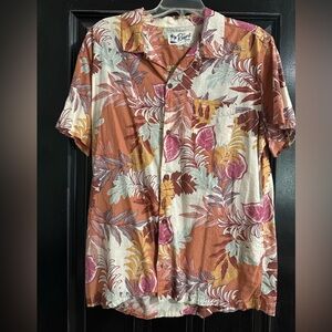 Aeropostale Orange and White Button Down Shirt men’s large